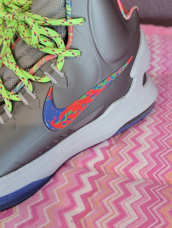 Nike KD V 5 Splatter Basketball Shoes Men\'s Size 8 Gray Multi-Color 554988-007 main image 12